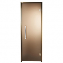 Дверь стеклянная для хамам Grandis GS 7x19 Бронза матовая, бронзовый профиль