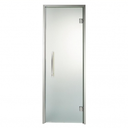 Дверь стеклянная для сауны Grandis GS 9x21 Сатин, серебристый профиль