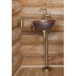 Гарнитур Bronze De Luxe с медной раковиной и смесителем 10108BR