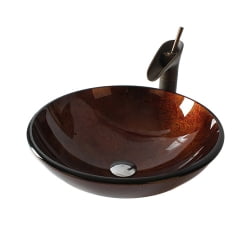 Раковина стеклянная со смесителем Bronze De Luxe Т12-D420-H145мм 10129/1
