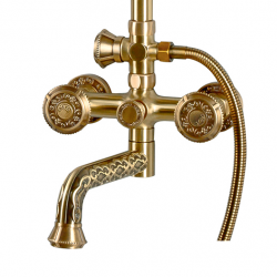 Комплект двухручковый для душа Bronze De Luxe ROYAL (излив резной 20см) 10121PF/1