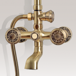 Комплект двухручковый для душа Bronze De Luxe ROYAL (излив 10см) 10121R