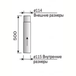 Труба Harvia WZ11550, d115, 0.5м нержавеющая сталь