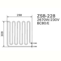 ТЭН Harvia ZSB-228 2670 Вт/230 В (для печи Vega BC80)