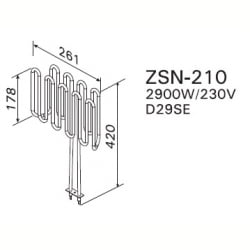 ТЭН Harvia ZSN-210 2900 Вт/230 В