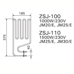 ТЭН Harvia ZSJ-110 1500 Вт/230 В (для печей Compact JM25, JM25E, JM30, JM30Е)