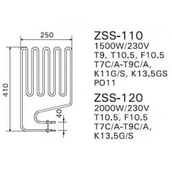 ТЭН Harvia ZSS-110 1500 Вт/230 В (для печей Senator, Club, Elegance)