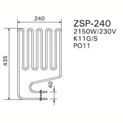 ТЭН Harvia ZSP-240 2150 Вт/230 В (для печей Club K11G, K11GS)