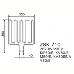 ТЭН Harvia ZSK-710 2670 Вт/230 В (для печей KIP/KV/M/V)