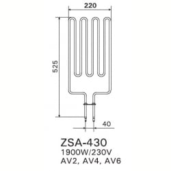 ТЭН Harvia ZSA-430 1900 Вт/230 В