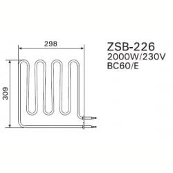 ТЭН Harvia ZSB-226 2000 Вт/230 В (для печей Vega BC60, BC60E)