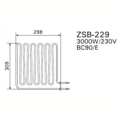 ТЭН Harvia ZSB-229 3000 Вт/230 В (для печей Vega BC90, BC90E)