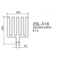 ТЭН Harvia ZSL-316 2670 Вт/240 В (для печи Club K13)
