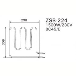ТЭН Harvia ZSB-224 1500 Вт/230 В (для печей Vega BC45, BC45E)