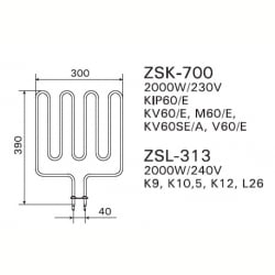 ТЭН Harvia ZSL-313 2000 Вт/240 В (для печи Profi L26)