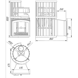 Банная печь KALEDO VISIO KV2230/2-80, 22 кВт