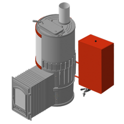 Банная печь KALEDO ANTIC AML2515-80 с корпусной закрытой каменкой, 25 кВт