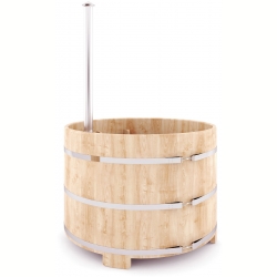 Кедровый бассейн офуро со встроенной дровяной печью ( 120*150*4 )