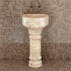 Курна мраморная для хамама КМ28 (со сливом)