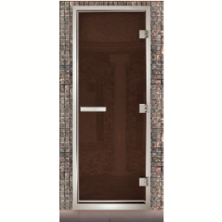 Дверь для паровых Maestro Woods Арабика бронза (серая фурнитура) 800х2100 левая