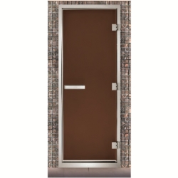 Дверь для паровых Maestro Woods Арабика бронза матовая (серая фурнитура) 800х2100 левая
