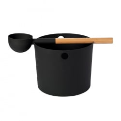 Комплект для бани и сауны Maestro Woods Premium-Line, ковш и ведро 5л, black