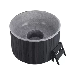 Купель PolarSpa LIGHT 195 без печи, термососна графит, цвет чаши серый
