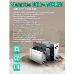 Парогенератор для сауны и хамама Steamtec TOLO MOMENT-60, 6 кВт, Black