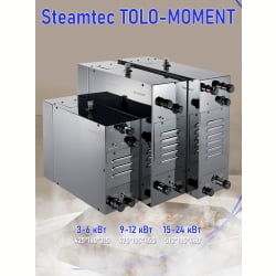 Парогенератор для сауны и хамама Steamtec TOLO MOMENT-90, 9 кВт, Black