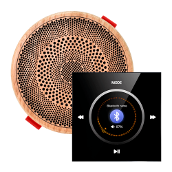 Комплект влагостойкой акустической системы SW NOISE Black MINI Wood-1 (одна колонка, круг)