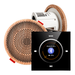 Комплект влагостойкой акустической системы SW NOISE Black MINI Wood-2 (две колонки, круг)