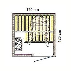Сауна Saunax Trendline 1200x1200 (Ель) 