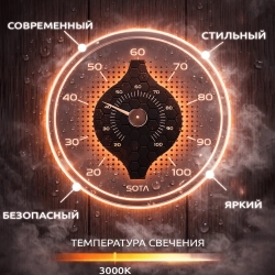 Термометр для бани 3000К с LED подсветкой, (тёплый белый, до +100С.)