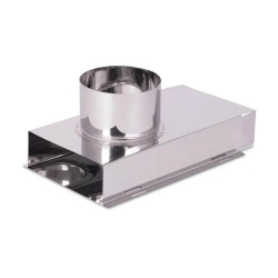 Тройник КуБасту проходной D100 мм, нержавеющая сталь 0.5 мм