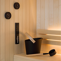 Набор аксессуаров Tylo Brilliant Black (бадья, ковш, песочные часы, термометр, гигрометр)