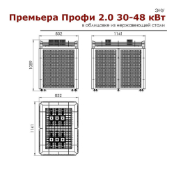 Электрическая печь Инжкомцентр ВВД Премьера ПРОФИ 2.0, 30 кВт, в облицовке из нержавеющей стали