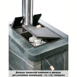 Печь Инжкомцентр-ВВД Сударушка Семейная РК талькохлорит без фасок, стальная окрашенная дверца