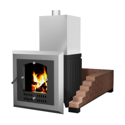 Топочный агрегат Инжкомцентр-ВВД для бани Сударушка Семейная, дверца стальная окрашенная