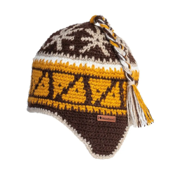 Шапка вязаная для бани Woodson Viking, орнамент, 1 косичка (коричневый, оранжевый, бежевый)