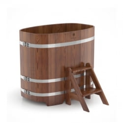 Купель Овальная Bentwood из морёной лиственницы Премиум 0,76 х 1,16 х 1,1 м