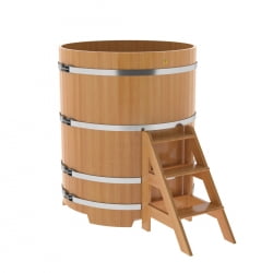 Купель Круглая Bentwood из натуральной лиственницы Премиум 1,17 х 1,17 х 1,4 м