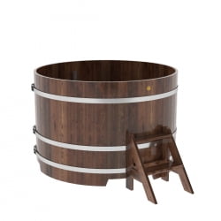 Купель Круглая Bentwood из морёной лиственницы Премиум 1,50 х 1,50 х 1,0 м