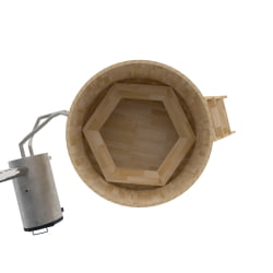 Купель BentWood Фурако из кедра D 1.5 (H 1.0 Сращенная) с наружной печкой