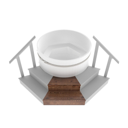 Подиум для купели сегмент 1/8, лиственница морёная Bentwood