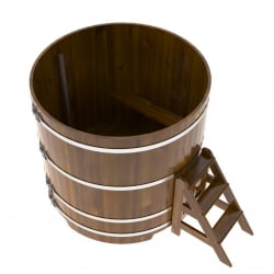 Купель Круглая Bentwood из морёной лиственницы Рустик 1,50 х 1,50 х 1,4 м
