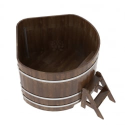 Купель угловая Bentwood из сращенных ламелей мореной лиственницы 1,37х1,37 Высота 1,0 м