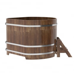Купель угловая Bentwood из сращенных ламелей мореной лиственницы 1,37х1,37 Высота 1,1 м