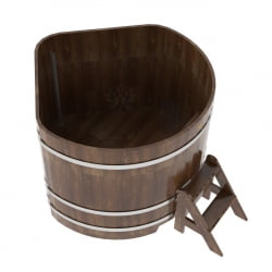 Купель угловая Bentwood из сращенных ламелей мореной лиственницы 1,37х1,37 Высота 1,1 м