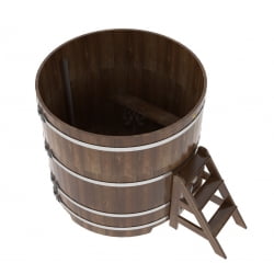 Купель Круглая Bentwood из сращенных ламелей мореной лиственницы 1,50 х 1,50 х 1,4 м