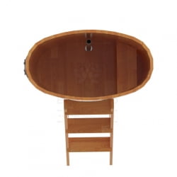 Купель овальная Bentwood из сращенных ламелей натуральной лиственницы 0,59 х 1,06 х 1,2 м